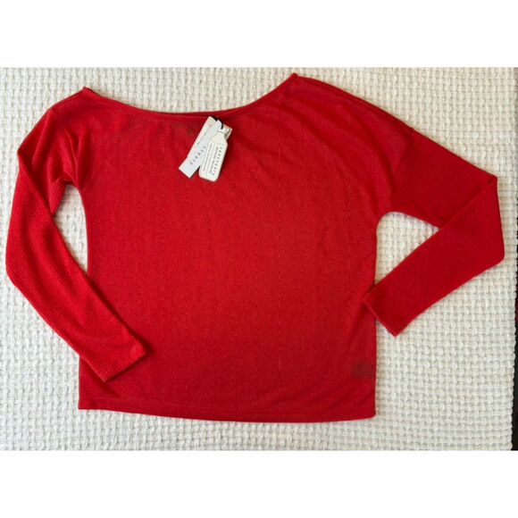 NEW‎ Anthropologie Sanctuary Sweater Long Sleeve Asymmetrical Knit Top Red SMALL - Picture 5 of 9